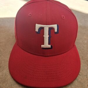 Texas Rangers Baseball Cap Hat Authentic On Field fitted 7 1/2 New Era 59Fifty